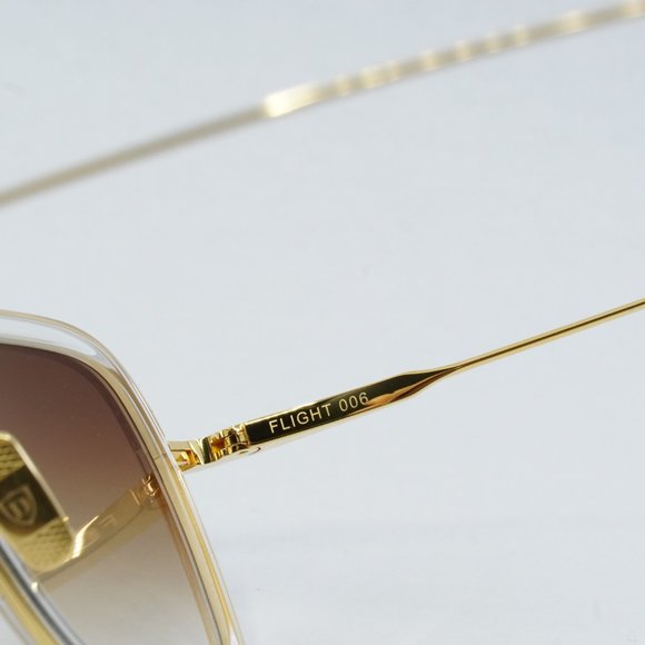 Dita FLIGHT-006-7806-L Sunglasses Crystal/Gold Aviator Frame, Brown Lenses - Picture 7 of 12